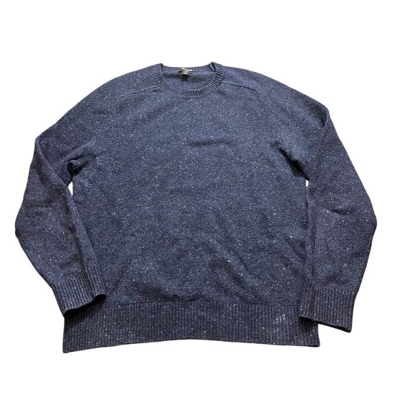 Todd‎ Snyder Donegal Crewneck Sweater in Navy Wool Blend Pullover Preppy Medium - Picture 1 of 10